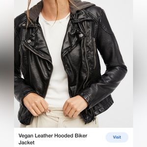 Free People vegan leather jacket size M